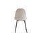 Lot De 6 Chaises En Velours Beige Pieds En Métal Noir - Scandinave