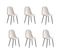 Lot De 6 Chaises En Velours Beige Pieds En Métal Noir - Scandinave