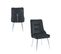 Lot De 2 Chaises Luxury Zip En Velours Noir Pieds Chromés