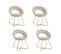 Lot De 4 Chaises Bubble Gold Velours Ecru