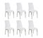 Lot De 6 Chaises Emma Simili Cuir Blanc