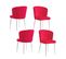 Lot De 4 Chaises Moderne Diana Chrome Velours Fushia