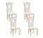 Lot De 4 Chaises Baroque Royal Gold Simili Blanc