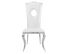 Lot De 4 Chaises Baroque Royal Chrome Simili Blanc