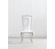 Lot De 4 Chaises Baroque Royal Chrome Simili Blanc