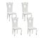 Lot De 4 Chaises Baroque Royal Chrome Simili Blanc