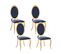 Lot De 4 Chaises Angel Baroque Gold Similicuir Noir