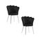 Lot De 2 Chaises Nymphea Chrome Assise Velours Noir