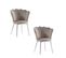 Lot De 2 Chaises Nymphea Chrome Assise Velours Moka