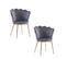 Lot De 2 Chaises Nymphea Gold Assise Velours Gris Souris