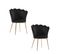 Lot De 2 Chaises Nymphea Gold Assise Velours Noir