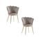 Lot De 2 Chaises Nymphea Gold Assise Velours Moka