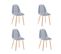 Lot de 4 chaises Scandinave Invisible Pieds Gold