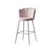 Lot De 2 Tabourets De Bar Nymphea Chrome Velours Rose