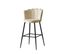 Lot De 2 Tabourets De Bar Nymphea Métal Noir Velours Beige