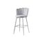 Lot De 2 Tabourets De Bar Nymphea Chrome Velours Gris