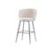 Lot De 2 Tabourets De Bar Nymphea Chrome Doudou Bouclé