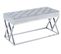 Banquette Triangle Capitonnée Chrome Velours Gris 97x44x46 Cm