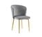 Lot De 4 Chaises Moderne Diana Gold Velours Gris