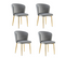 Lot De 4 Chaises Moderne Diana Gold Velours Gris