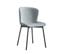 Lot De 4 Chaises Elen Métal Noir Velours Gris