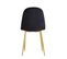 Lot De 4 Chaises En Velours Noir Pieds Gold - Scandinave