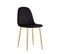 Lot De 4 Chaises En Velours Noir Pieds Gold - Scandinave