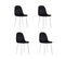 Lot De 4 Chaises En Velours Noir Pieds Chromés - Scandinave