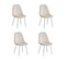 Lot De 4 Chaises En Velours Beige Pieds Chromés - Scandinave