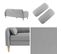 Canapé 2 Places Scandinave Arrondi Tissu Gris Clair Pieds Bois D'hévéa