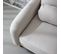 Fauteuil Scandinave Arrondi Tissu Blanc Pieds Bois