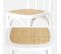 Lot De Deux Chaises Vintage En Bois Avec Assise En Rotin Et Dossier Arrondi Coloris Blanc