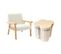 Lot De 2 Tabourets-coffre Pliables Pour Enfant Avec Assise En Velours Beige Et En Forme De Fleur