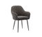 Fauteuil En Velours Côtelé Gris Foncé Et Pieds En Métal Noir Mat. L 57 X P 59 X H 84.5