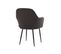 Fauteuil En Velours Côtelé Gris Foncé Et Pieds En Métal Noir Mat. L 57 X P 59 X H 84.5