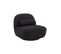 Fauteuil Pivotant 360° En Bouclette Texturée Noir. Piètement En Métal Noir Mat - Spino