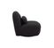 Fauteuil Pivotant 360° En Bouclette Texturée Noir. Piètement En Métal Noir Mat - Spino