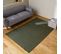 Tapis Intérieur Velours Frisé Vert Foncé. 80 X 150cm Poil Ras Effet Bouclette