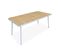 Table De Jardin Bois Et Acier. Pieds Pliables + 6 Chaises De Jardin Empilables. Blanc