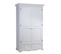 Armoire Penderie Blanche 2 Portes 2 Tiroirs 6 Niches L 114.5 H 195 P 54 Cm