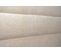 Lit 140x190cm Avec Tête De Lit Lignes Tissu Et Sommier Tapissier Beige Brun