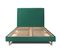 Lit 200x200cm Avec Tête De Lit Tapissier Velours Et Sommier Kit Vert