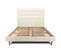 Lit 140x190cm Avec Tête De Lit Capitonnee Tissu Et Sommier Kit Beige Clair