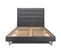 Lit 140x190cm Avec Tête De Lit Capitonnee Tissu Et Sommier Kit Noir