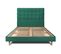 Lit 180x200cm Avec Tête De Lit Capitonnee Velours Et Sommier Kit Vert