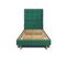 Lit 90x190cm Avec Tête De Lit Capitonnee Velours Et Sommier Kit Vert