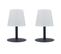 Lot De 2 Lampe De Table Sans Fil LED Standy Mini Rock Gris Acier H25cm