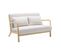 Banquette 2 Places + Fauteuil En Bois Et Tissu Bouclette