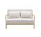 Banquette 2 Places + Fauteuil En Bois Et Tissu Bouclette