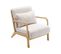 Banquette 2 Places + Fauteuil En Bois Et Tissu Bouclette